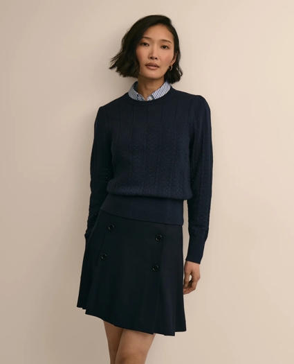 Cotton Pointelle Sweater, image 1