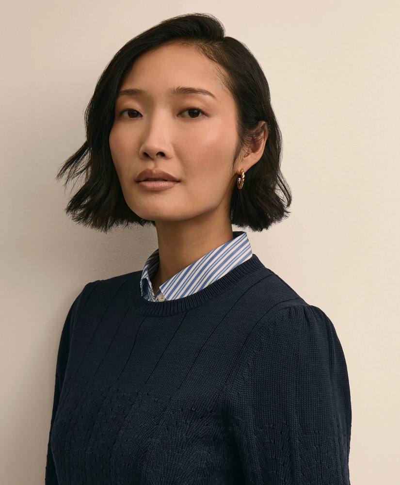 Cotton Pointelle Sweater, image 3