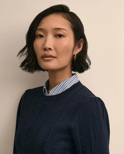 Cotton Pointelle Sweater, image 3