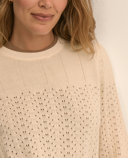 Cotton Pointelle Sweater, image 3