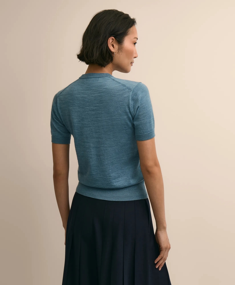 Ultimate Merino Wool Short-Sleeve Sweater Shell, image 4