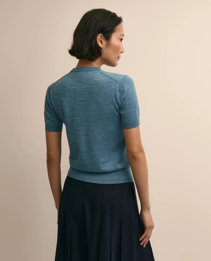 Ultimate Merino Wool Short-Sleeve Sweater Shell, image 4