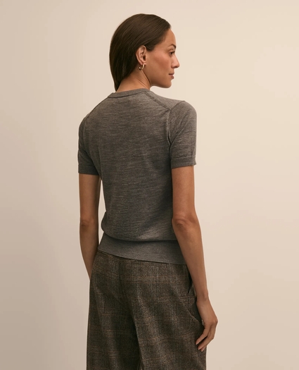 Ultimate Merino Wool Short-Sleeve Sweater Shell, image 4