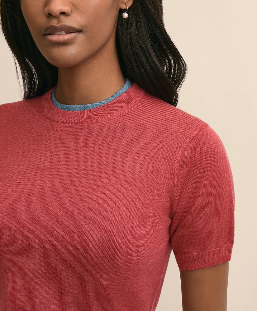 Ultimate Merino Wool Short-Sleeve Sweater Shell, image 2