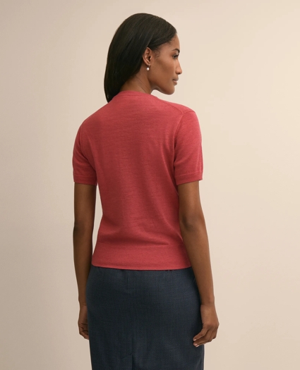 Ultimate Merino Wool Short-Sleeve Sweater Shell, image 4