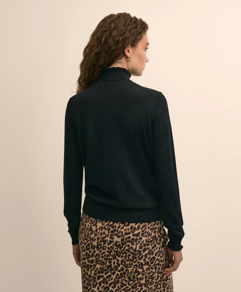 Merino Wool Blend Ruffle Turtleneck Sweater, image 4