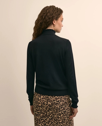 Merino Wool Blend Ruffle Turtleneck Sweater, image 4