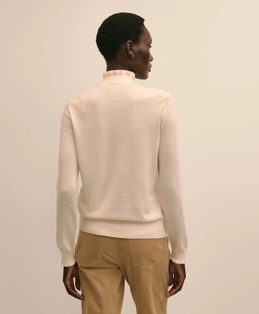 Merino Wool Blend Ruffle Turtleneck Sweater, image 4