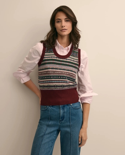 Lambswool Fair Isle Sweater Vest, image 1