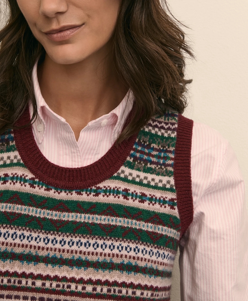 Lambswool Fair Isle Sweater Vest, image 3