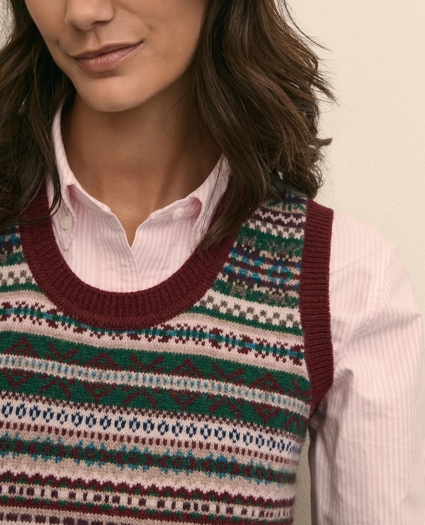 Lambswool Fair Isle Sweater Vest, image 3
