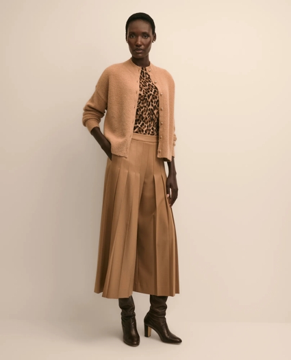 Merino Wool Leopard Motif Shell Sweater, image 2