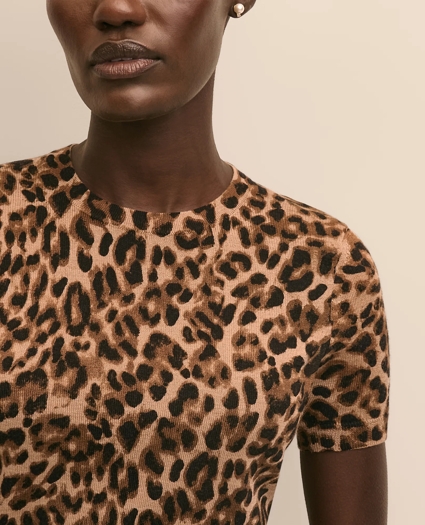 Merino Wool Leopard Motif Shell Sweater, image 3