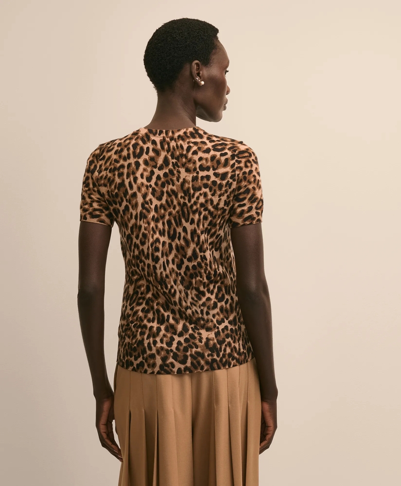 Merino Wool Leopard Motif Shell Sweater, image 4