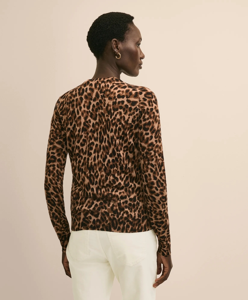 Merino Wool Leopard Motif Cardigan, image 4