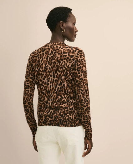 Merino Wool Leopard Motif Cardigan, image 4