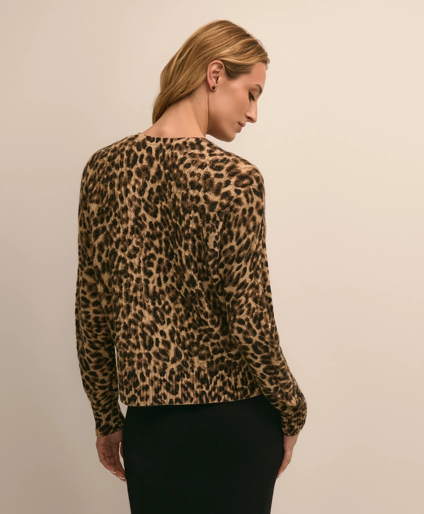 Merino Wool Leopard-Motif Aran Sweater, image 4