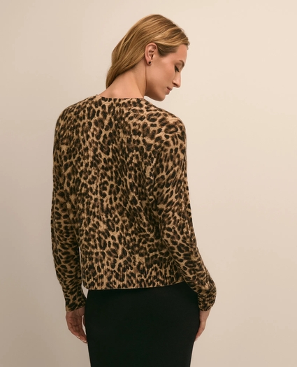 Merino Wool Leopard-Motif Aran Sweater, image 4