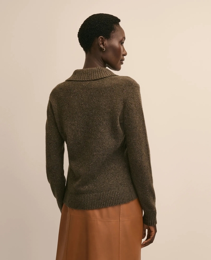 Wool Alpaca Cashmere Shawl-Collar Sweater, image 4