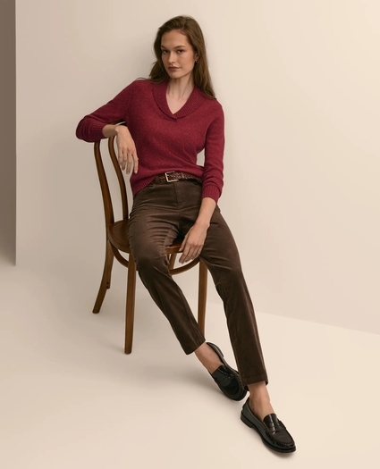 Wool Alpaca Cashmere Shawl-Collar Sweater, image 2