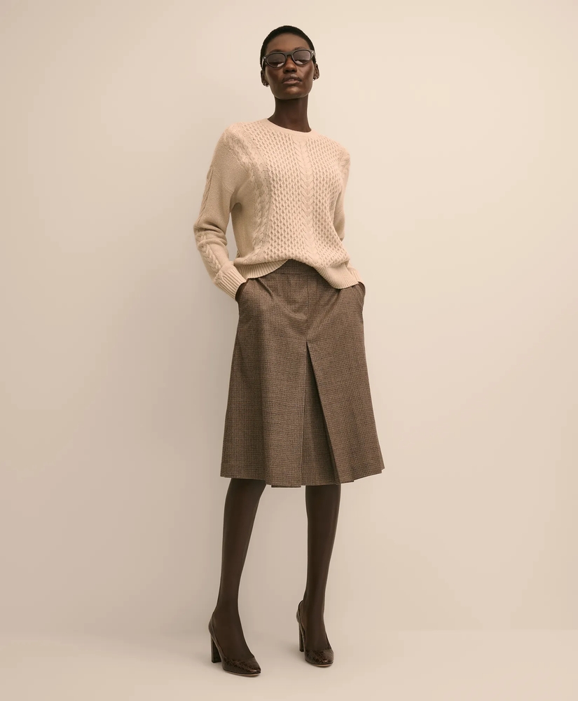 Merino Wool Blend Aran Sweater, image 4