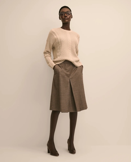 Merino Wool Blend Aran Sweater, image 4