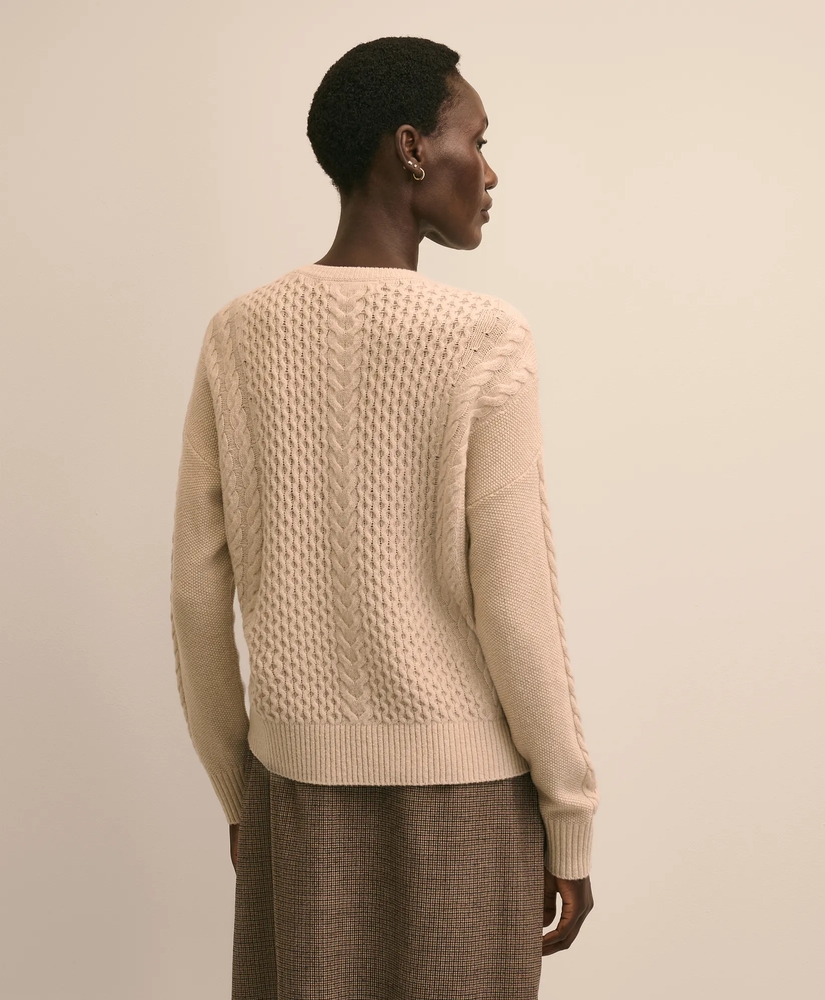 Merino Wool Blend Aran Sweater, image 5