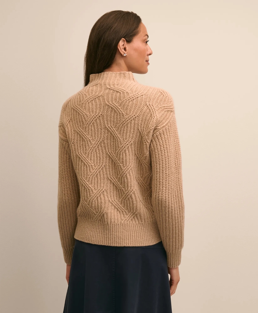 Cashmere Cable-Knit Funnel-Neck Sweater, image 4