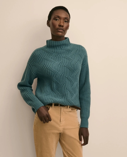 Cashmere Cable-Knit Funnel-Neck Sweater