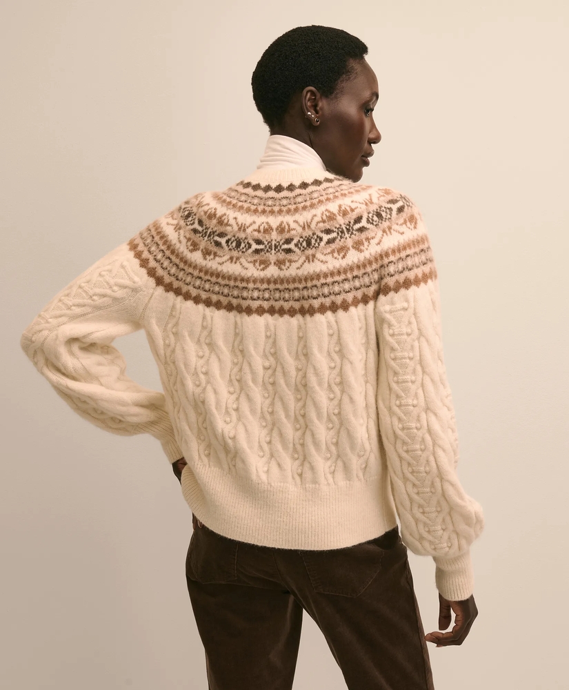 Alpaca Wool Blend Fair Isle Cardigan, image 4