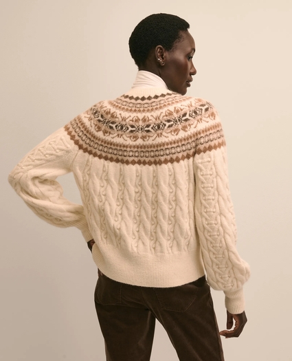 Alpaca Wool Blend Fair Isle Cardigan, image 4