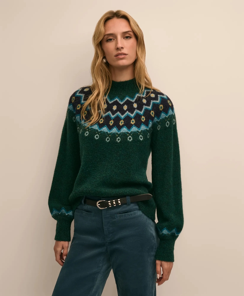 Merino Wool-Alpaca Blend Fair Isle Sweater, image 1