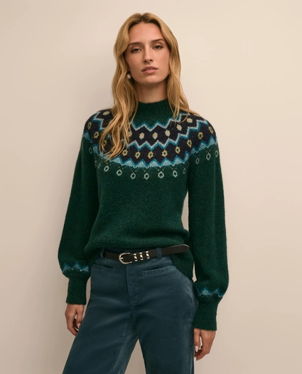 Merino Wool-Alpaca Blend Fair Isle Sweater, image 1