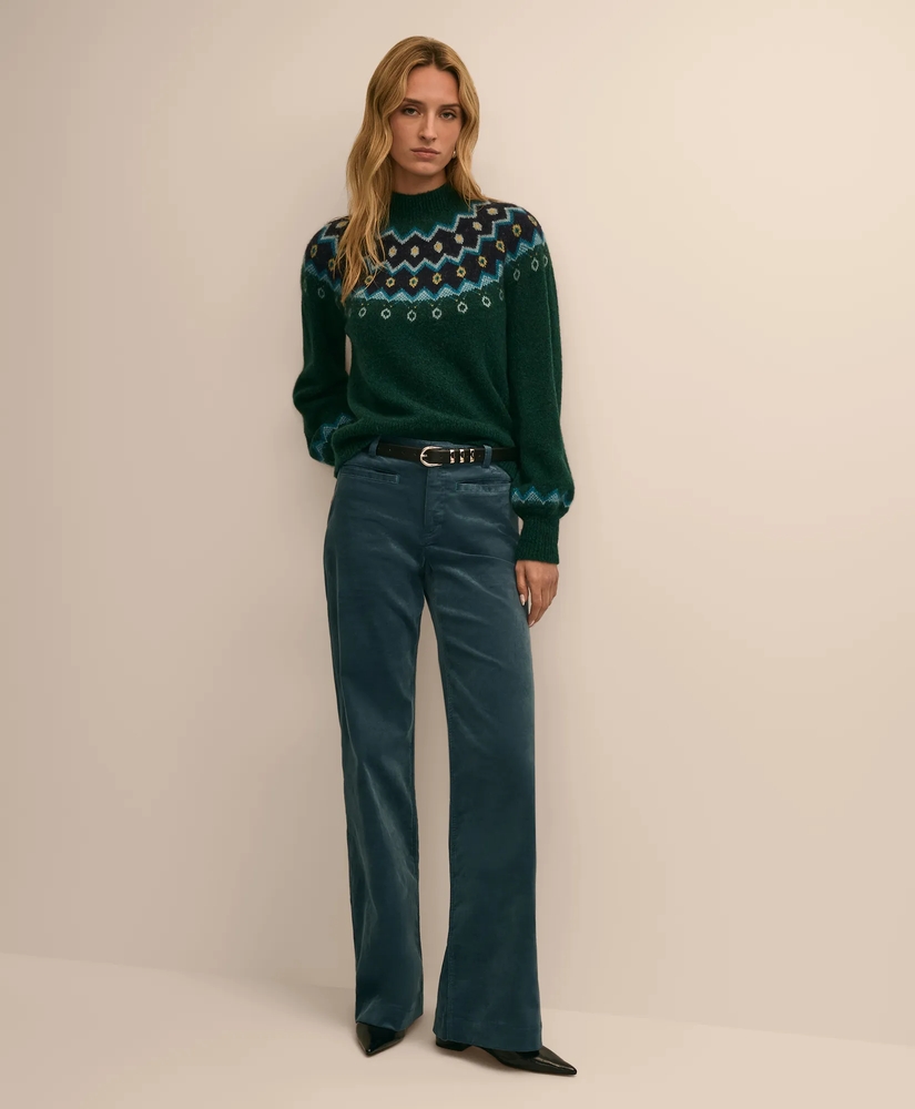 Merino Wool-Alpaca Blend Fair Isle Sweater, image 2