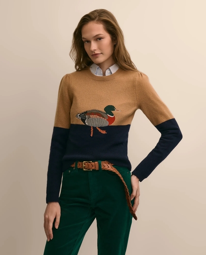 Merino Wool Mallard Intarsia Sweater, image 1