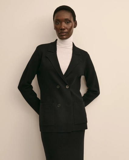 Merino Wool Double-Breasted Sweater Jacket, image 1