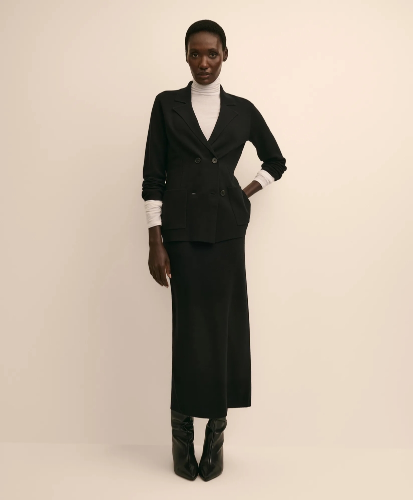 Merino Wool Double-Breasted Sweater Jacket, image 2