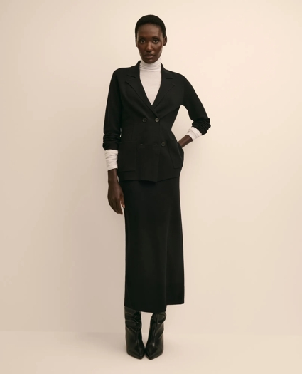 Merino Wool Double-Breasted Sweater Jacket, image 2