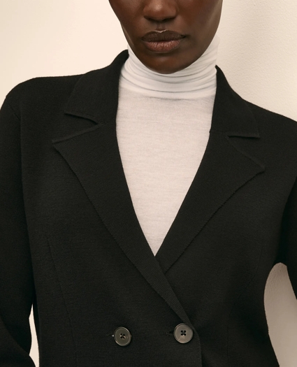Merino Wool Double-Breasted Sweater Jacket, image 3