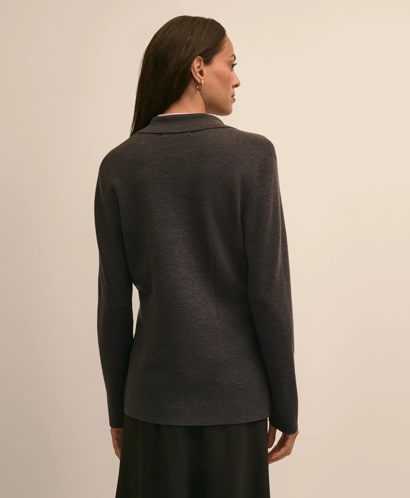 Merino Wool Double-Breasted Sweater Jacket, image 4