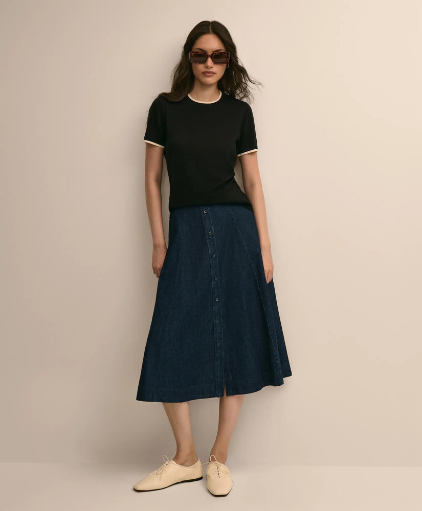 Merino Wool Contrast-Tipping Sweater, image 2