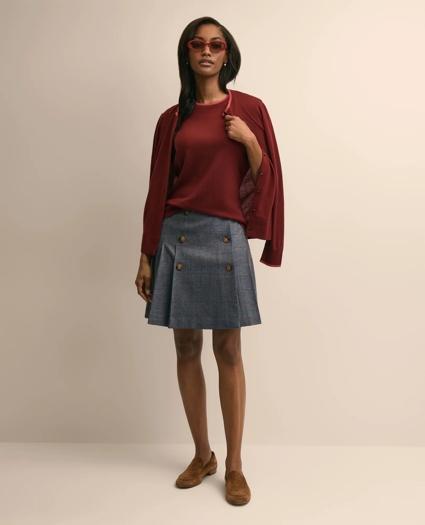 Merino Wool Contrast-Tipping Sweater, image 2