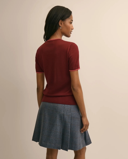Merino Wool Contrast-Tipping Sweater, image 4