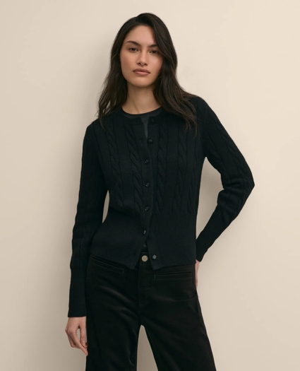 Cashmere Cable-Knit Cardigan, image 1