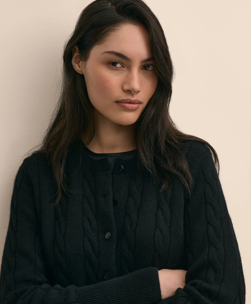 Cashmere Cable-Knit Cardigan, image 3