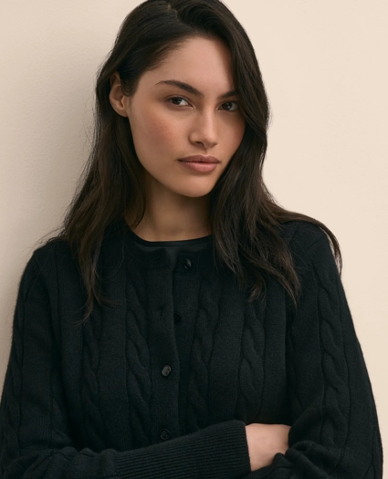 Cashmere Cable-Knit Cardigan, image 3