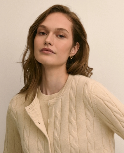 Cashmere Cable-Knit Cardigan, image 3