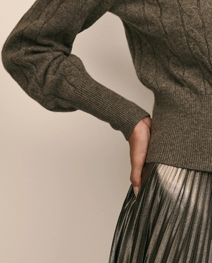 Cashmere Cable-Knit Cardigan, image 3