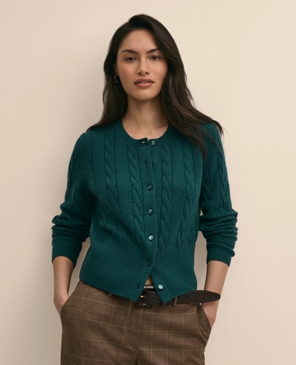 Cashmere Cable-Knit Cardigan, image 1