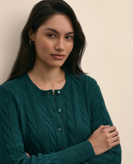 Cashmere Cable-Knit Cardigan, image 3